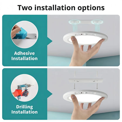 Motion Sensor Ceiling Light USB Type-C Rechargeable Magnetic Lamp Wireless Wall Lamp Remote LED Night Light For Kitchen Coatroom