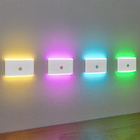 LED Night Light, USB Charging, Smart Motion Sensor, Color-Changing Ambient Lighting, Ideal for Living Room and Hallways