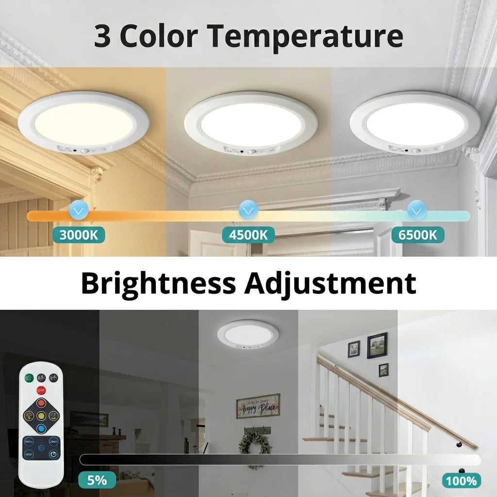 Motion Sensor Ceiling Light USB Type-C Rechargeable Magnetic Lamp Wireless Wall Lamp Remote LED Night Light For Kitchen Coatroom