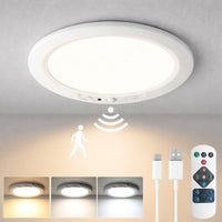 Motion Sensor Ceiling Light USB Type-C Rechargeable Magnetic Lamp Wireless Wall Lamp Remote LED Night Light For Kitchen Coatroom