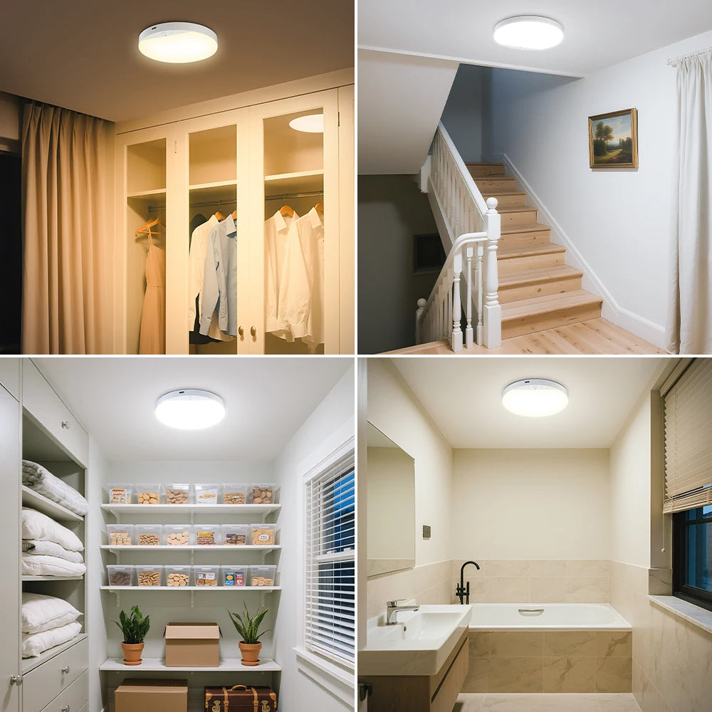 WILLED 8W Rechargeable Motion Sensor Ceiling Light with Remote 5000mAh battery Magnetic LED for Shower Garage Hallway Closet