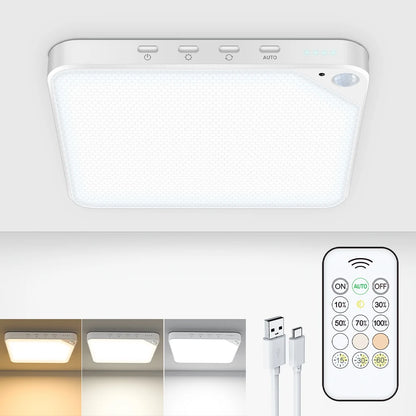 WILLED 8W Rechargeable Motion Sensor Ceiling Light with Remote 5000mAh battery Magnetic LED for Shower Garage Hallway Closet